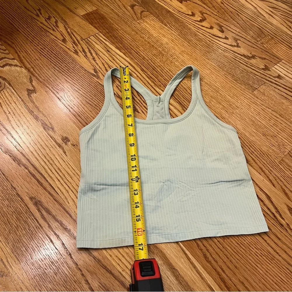 Lululemon Ebb to Street Tank Top Cropped Green Arctic Mint Size 6